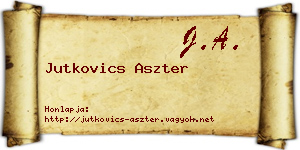 Jutkovics Aszter névjegykártya
